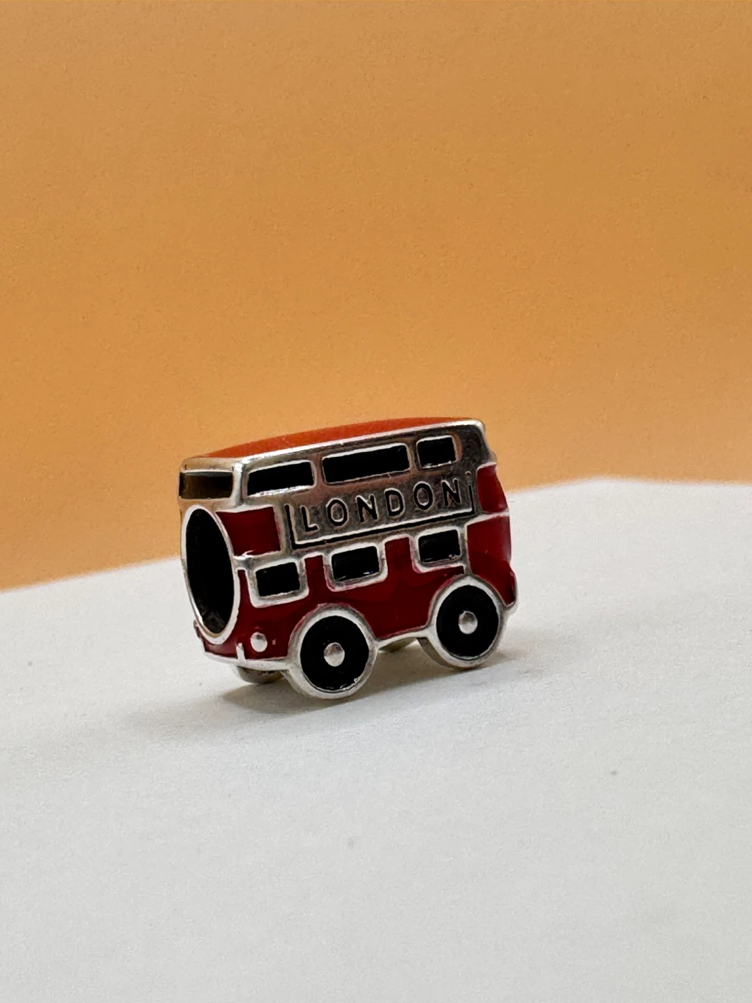 Red London Double Decker Bus Charm s925