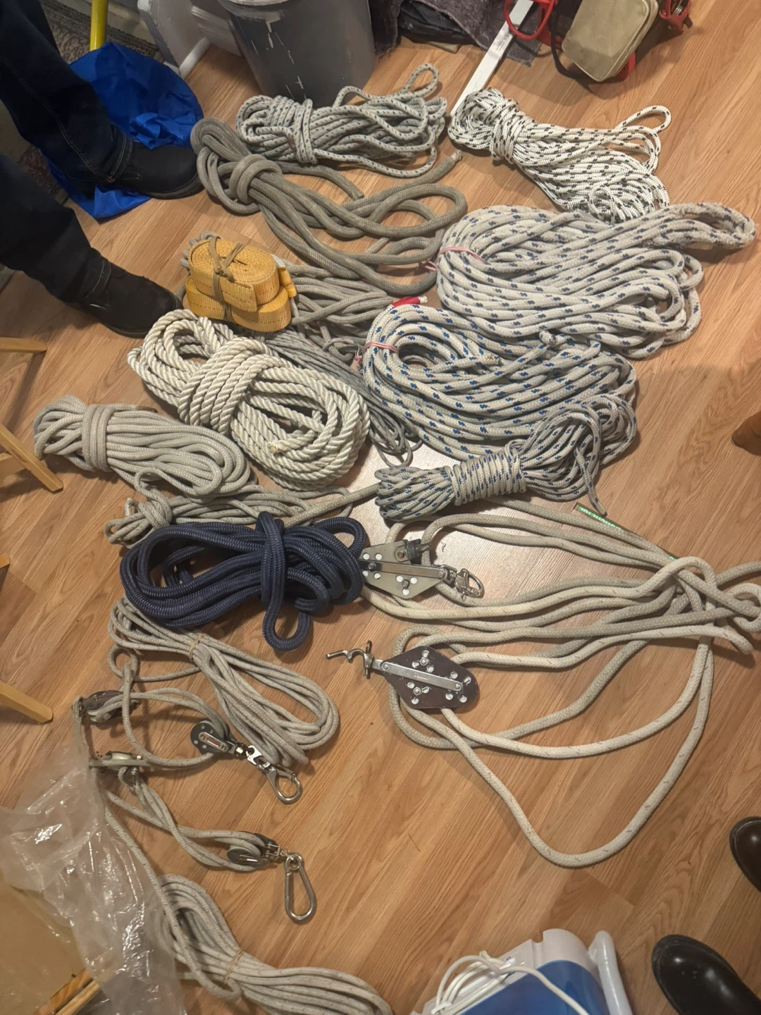 Lot of Ropes and Pulleys