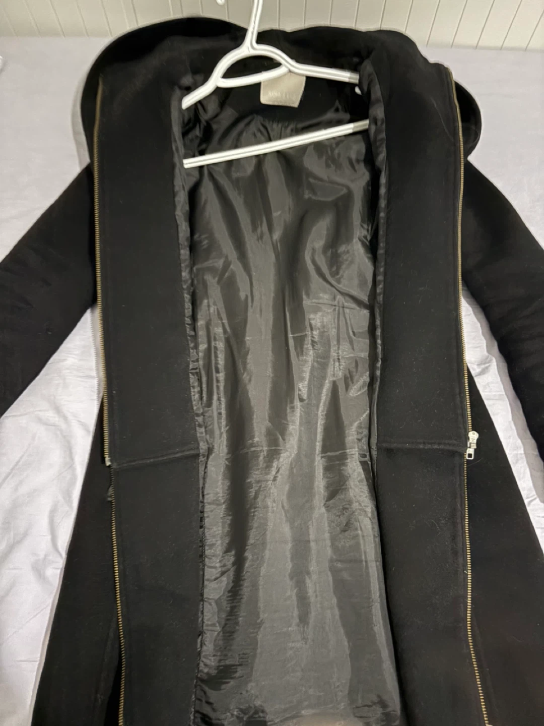 SOIA & KYO Black Hooded Wool Blend Coat - photo 2