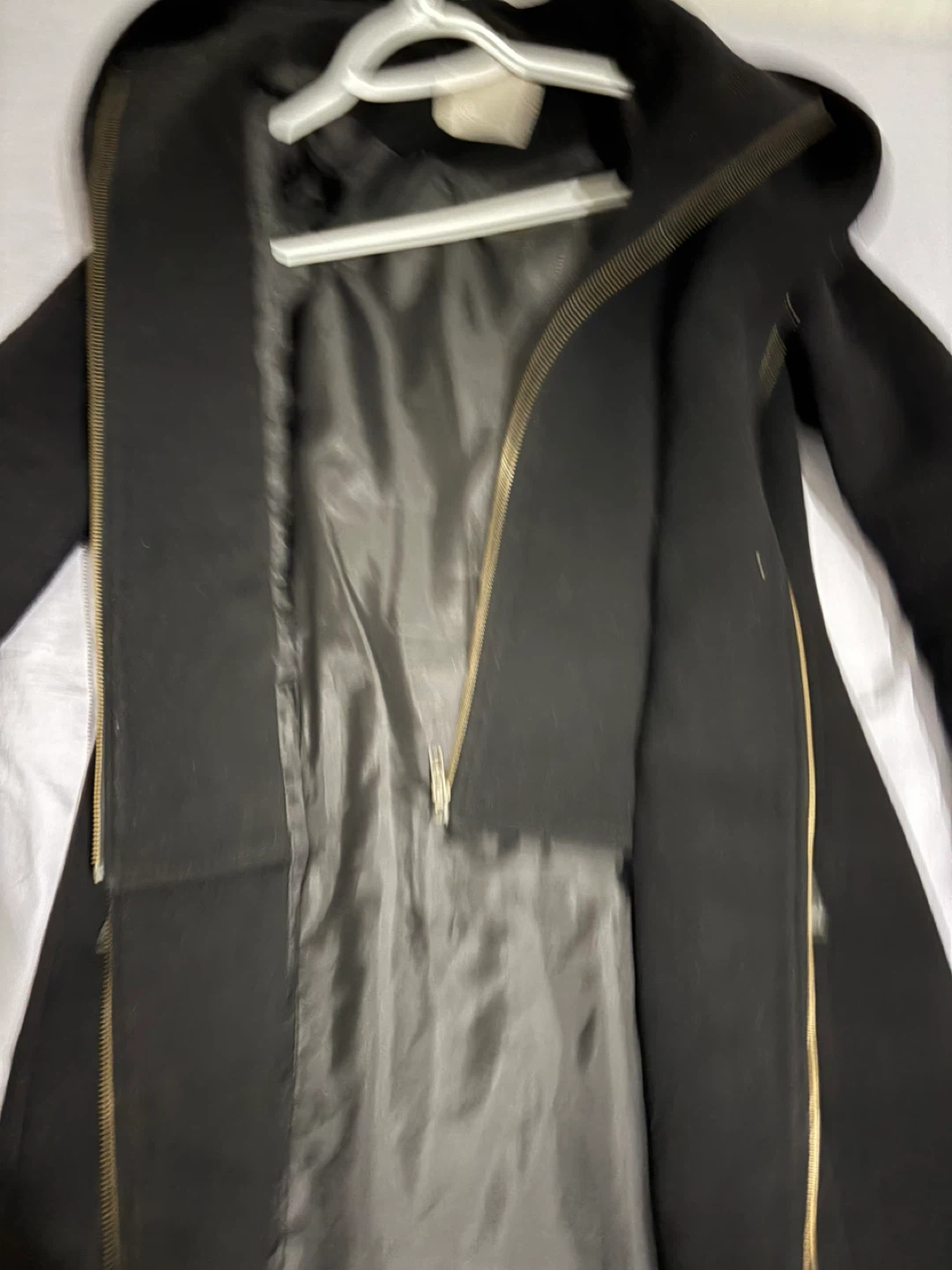 SOIA & KYO Black Hooded Wool Blend Coat