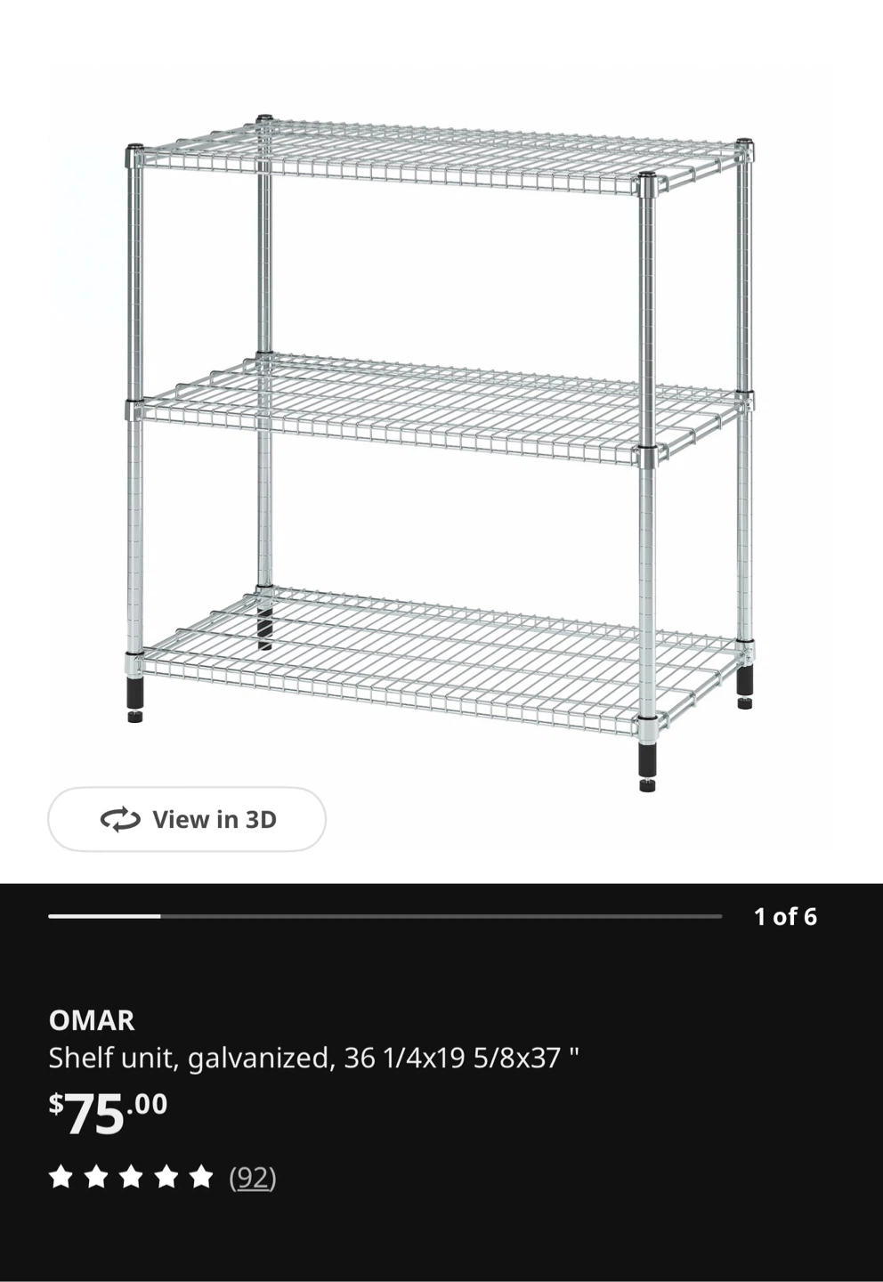 OMAR Galvanized Shelf Unit