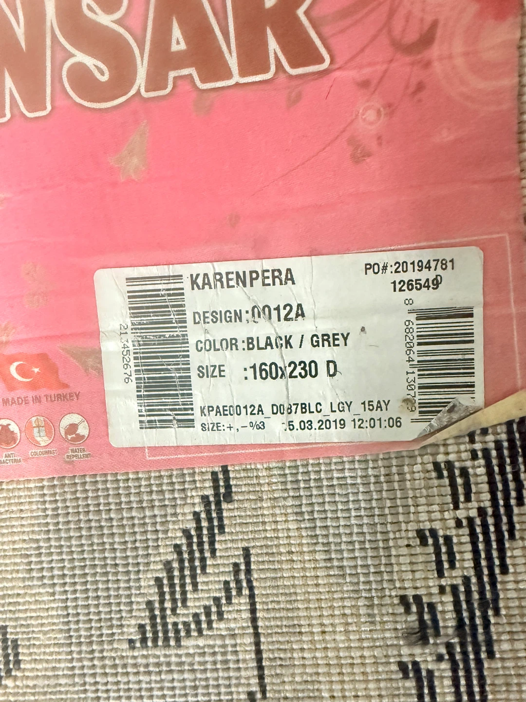 KARENPERA Rug - Black/Grey, 160x230cm - photo 3