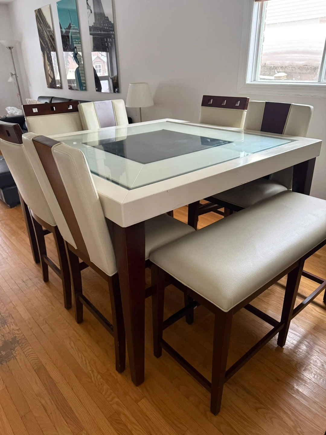 Dining Table Set with Chairs and Bench - photo 4