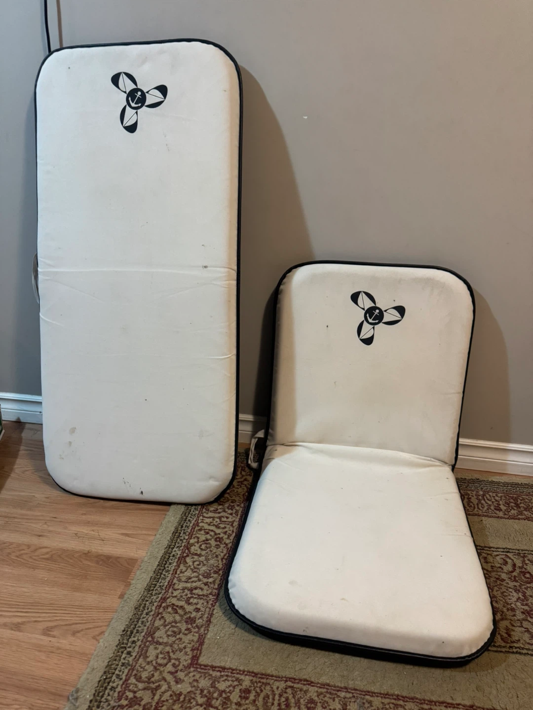 White Padded Foldable Boat Seat Cushion