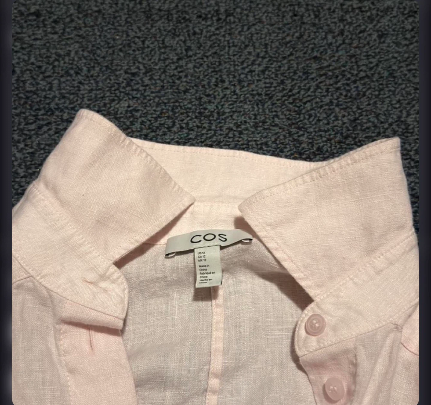 Light Pink COS Button-up shirt. Size L - photo 2