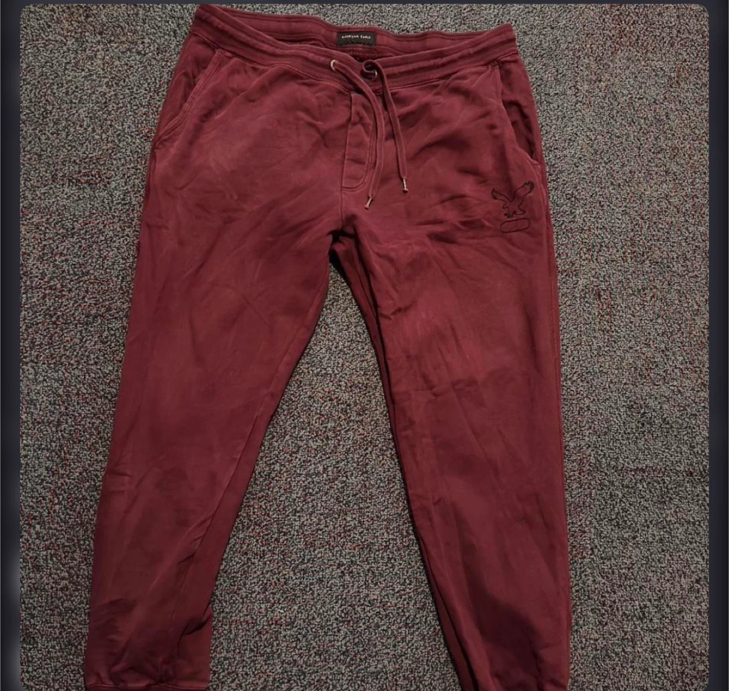 Burgundy American Eagle Sweatpants. Size L