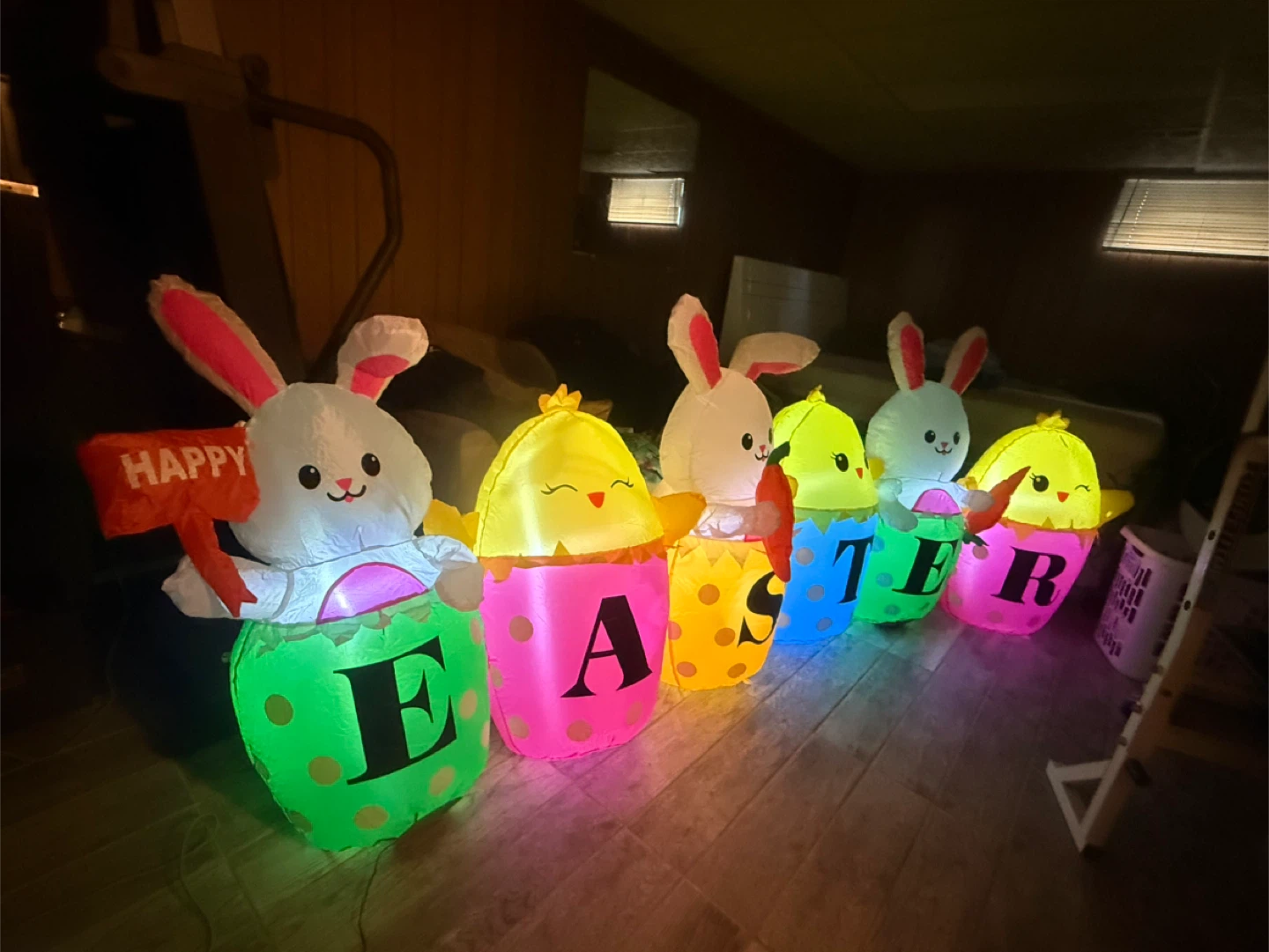 Inflatable Easter Bunnies and Chicks Yard Decoration - photo 2