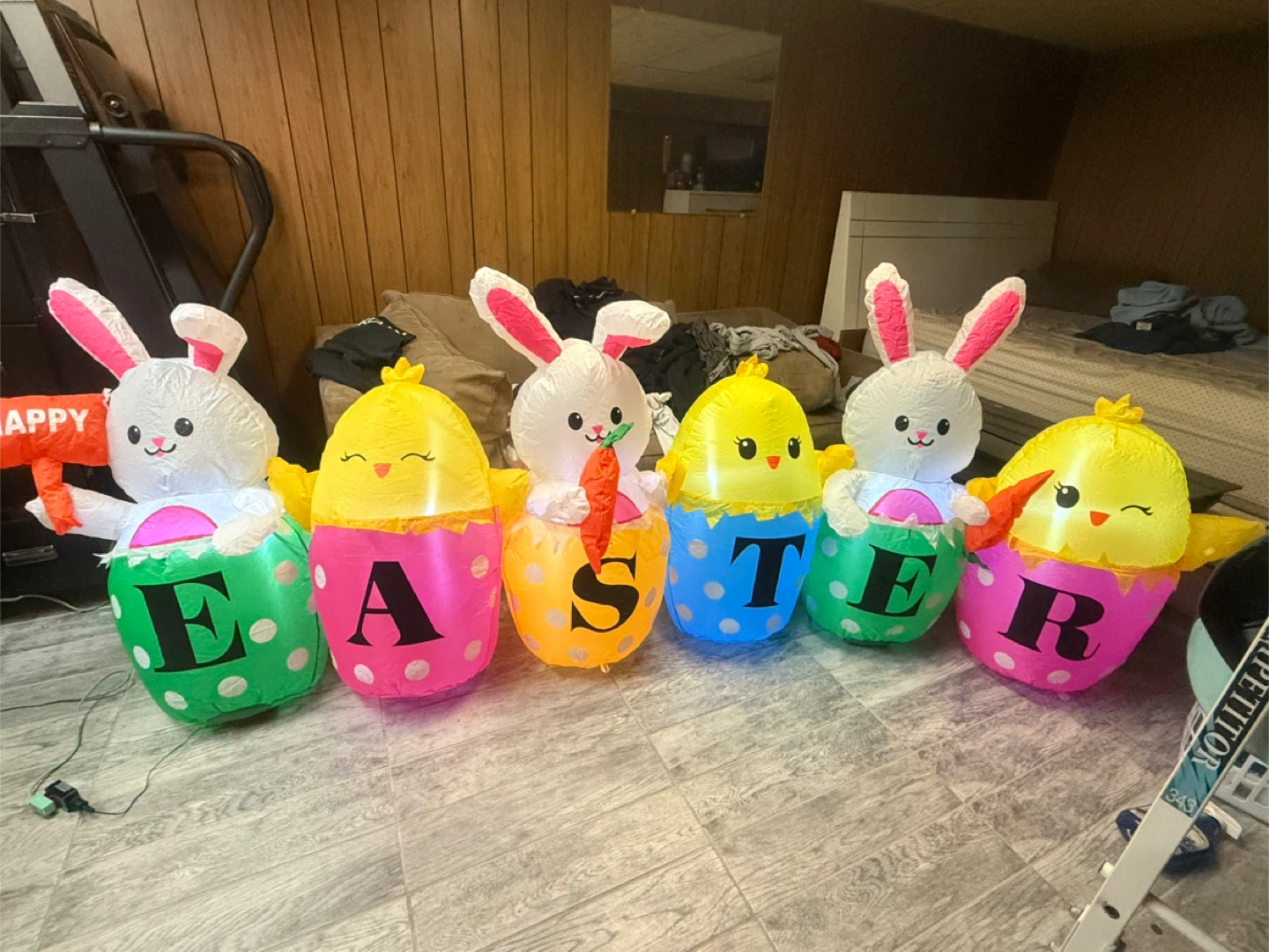 Inflatable Easter Bunnies and Chicks Yard Decoration