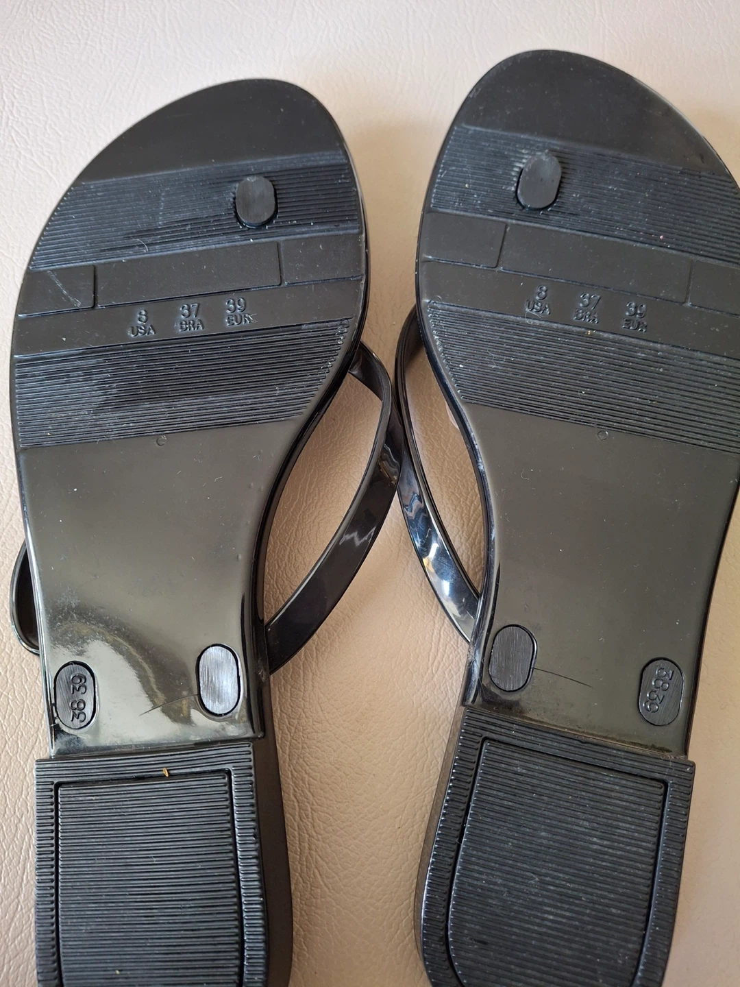 MIXIT black flip flops with flower detail (never been worn) - photo 3
