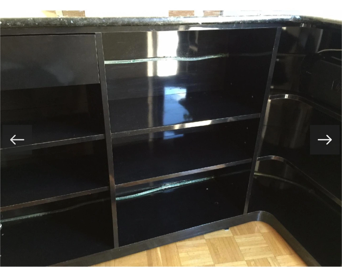 6’ Black Granite Bar w/ Storage & 2 Swivel Stools - photo 3
