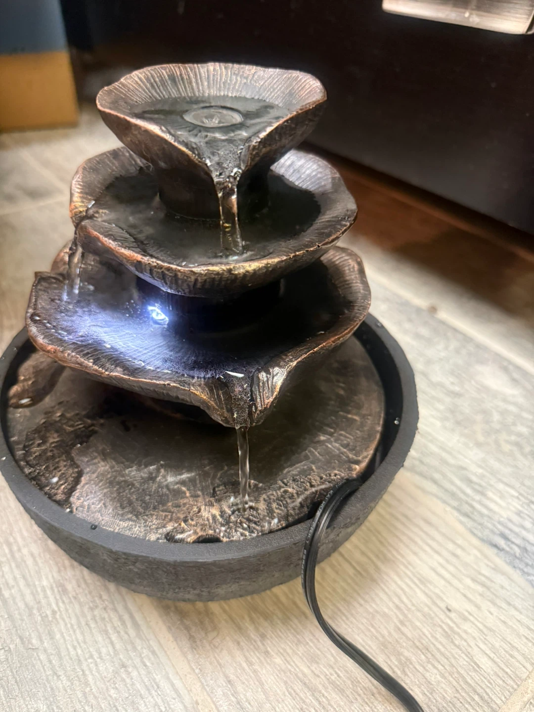 Tabletop Water Fountain with LED Light