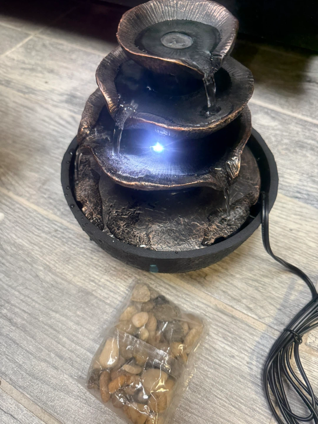 Tabletop Water Fountain with LED Light - photo 4