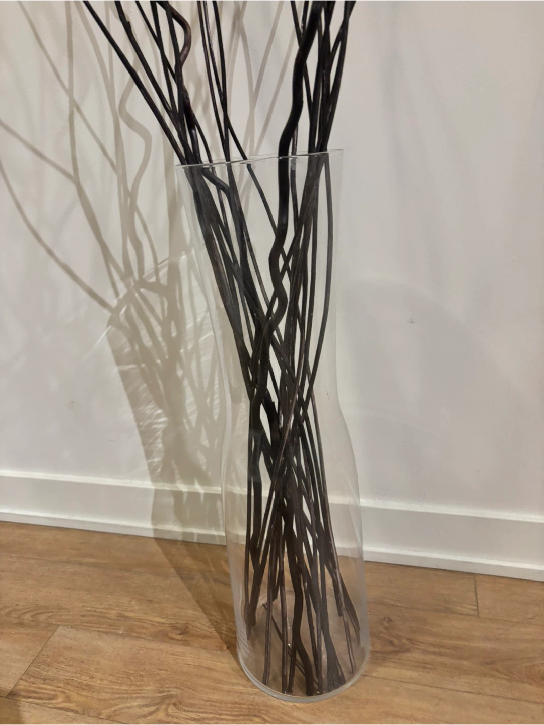 3-Piece Wall Art & Clear Glass Vase with Decorative Branches - photo 3
