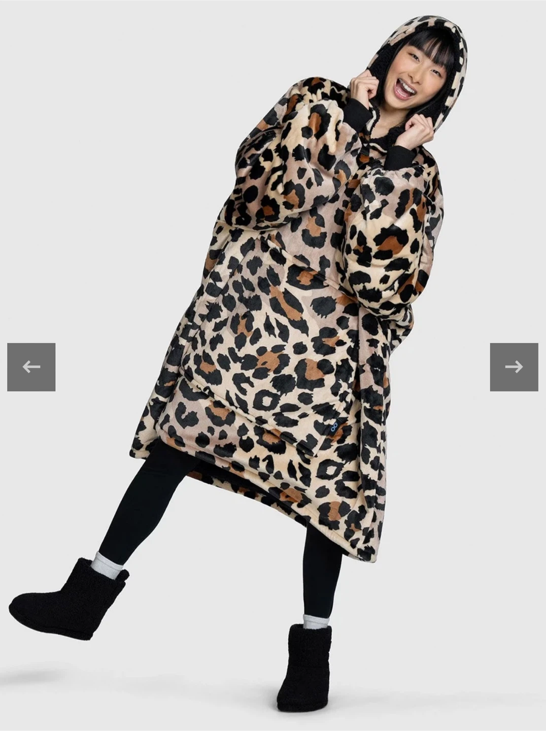Leopard Print Oodie Hooded Blanket