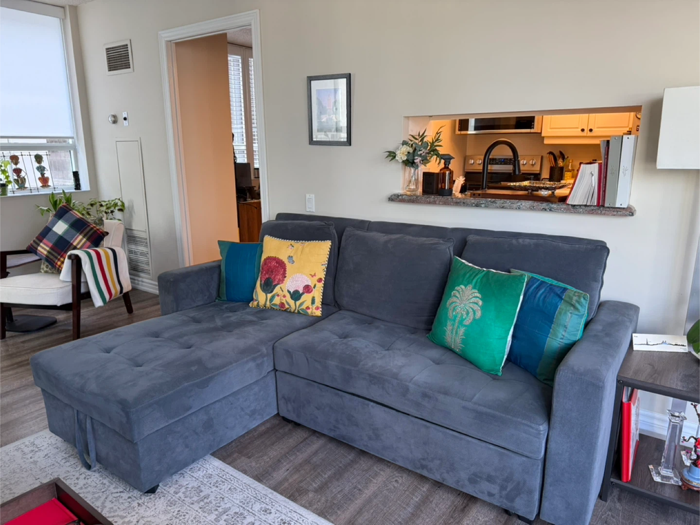 Grey Sectional Sofa with Chaise - photo 2