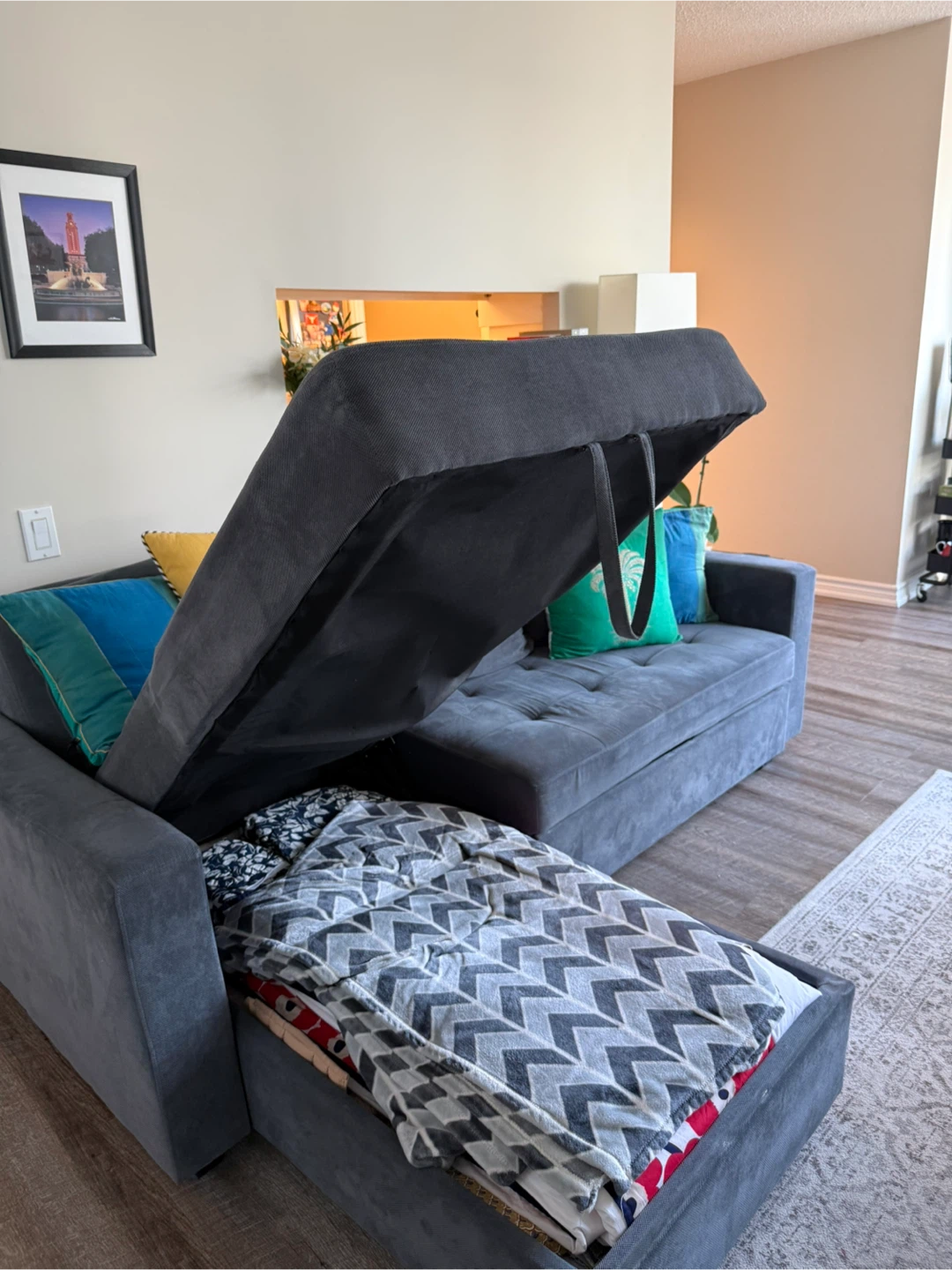 Grey Sectional Sofa with Chaise - photo 4