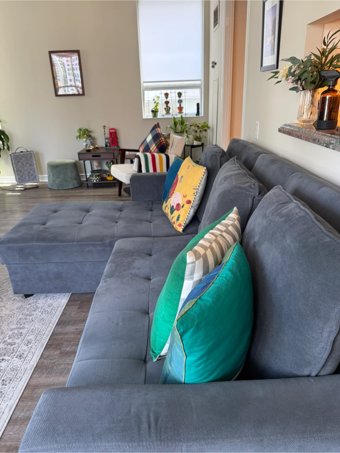Grey Sectional Sofa with Chaise - photo 3