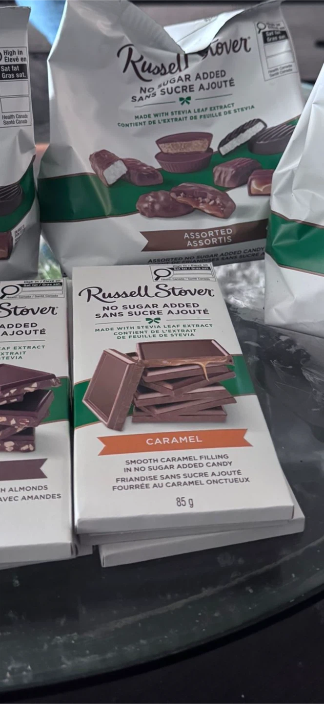 Russell Stover No Sugar Added Caramel Chocolate Bar 85g