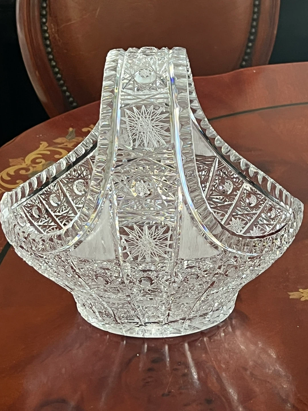 Cut Crystal Glass Basket - photo 3