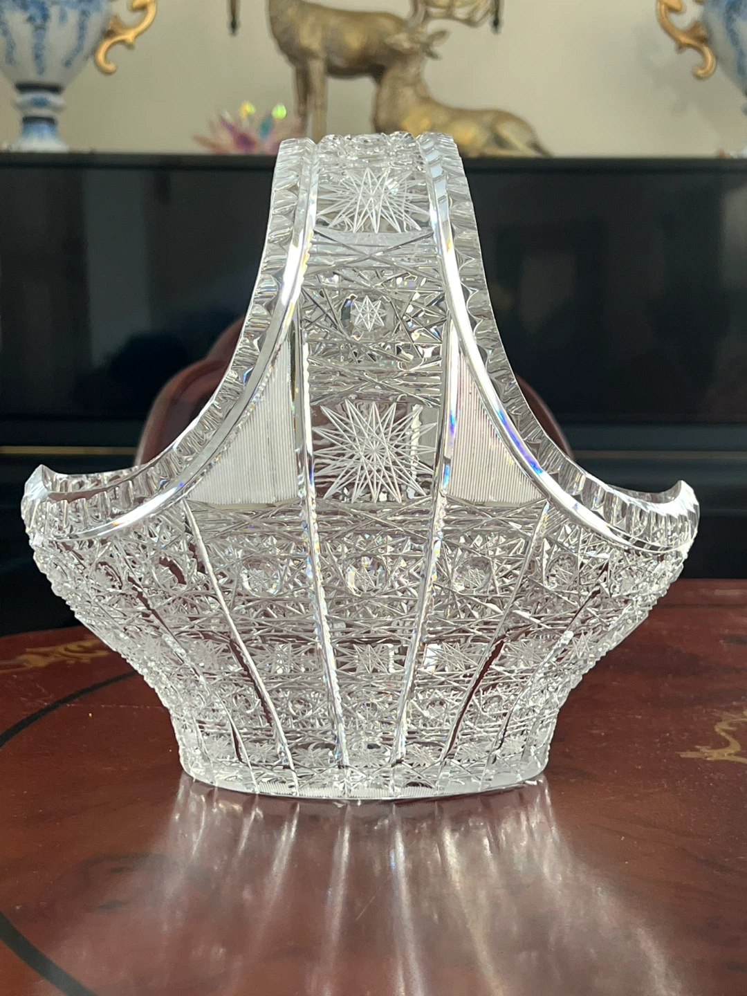 Cut Crystal Glass Basket