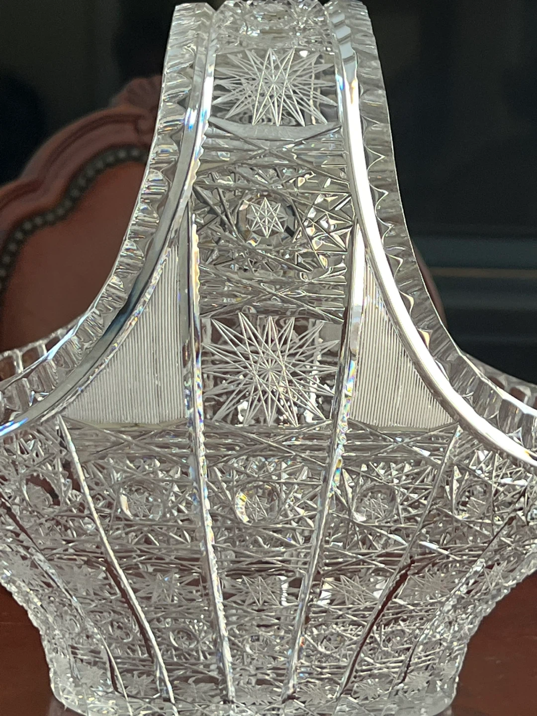 Cut Crystal Glass Basket - photo 2