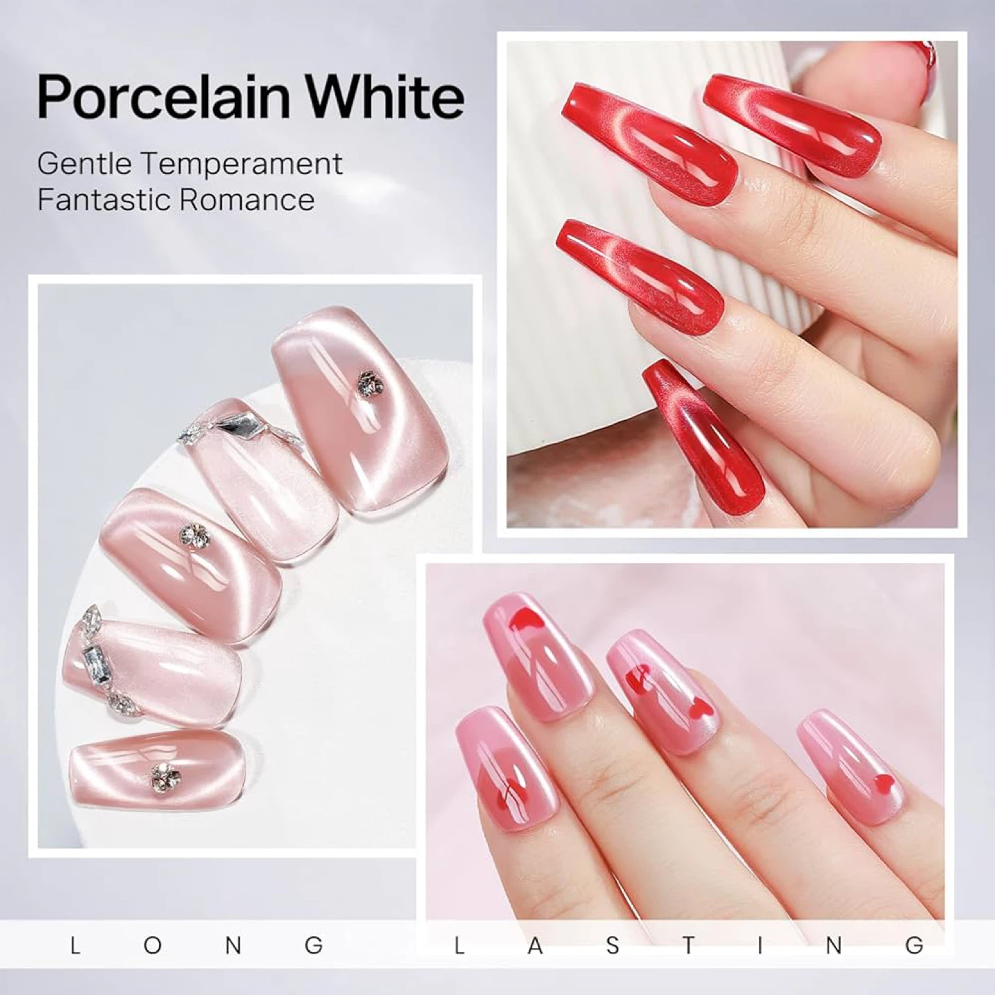 MIZHSE 20 Colors Glass Porcelain Magnetic Gel Nail Polish Set - photo 5