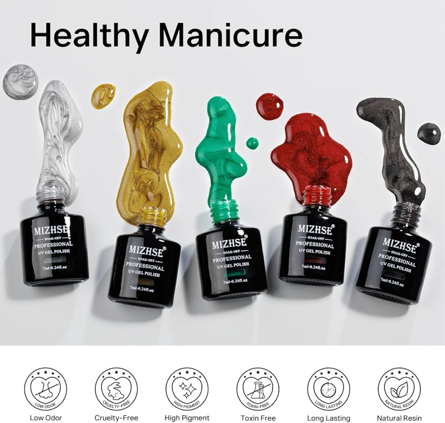 MIZHSE 20 Colors Glass Porcelain Magnetic Gel Nail Polish Set - photo 3