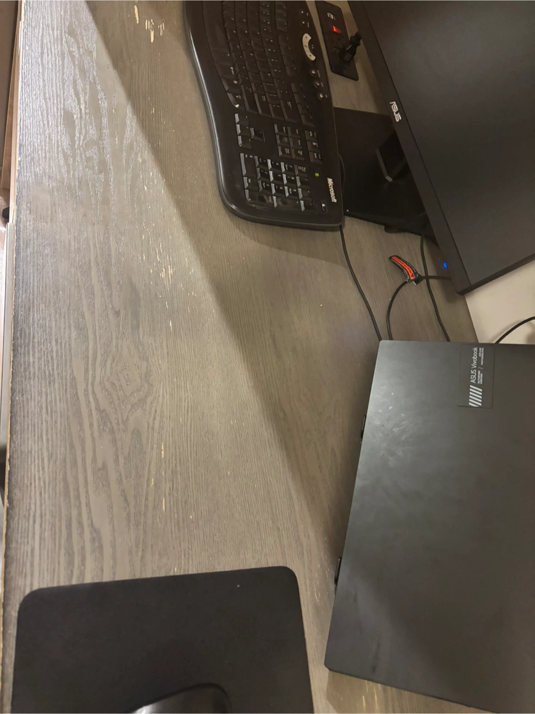 Grey Wood Desk with Two Drawers - photo 3