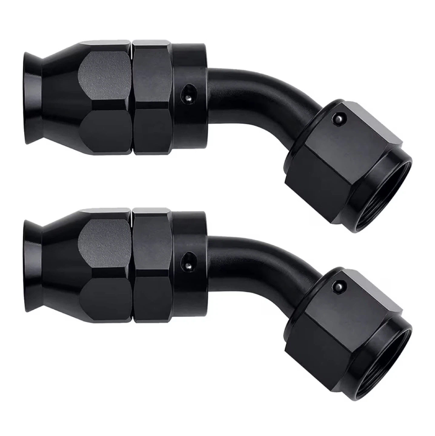 Black 45 Degree Hose Fittings (2 Pieces)