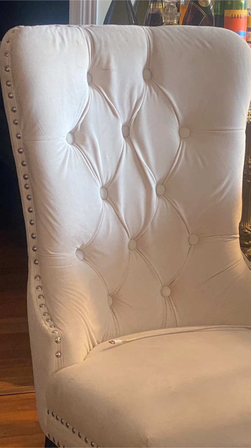 5 Tufted Upholstered Dining Chairs with Ring Pull - Set of 4 - photo 3