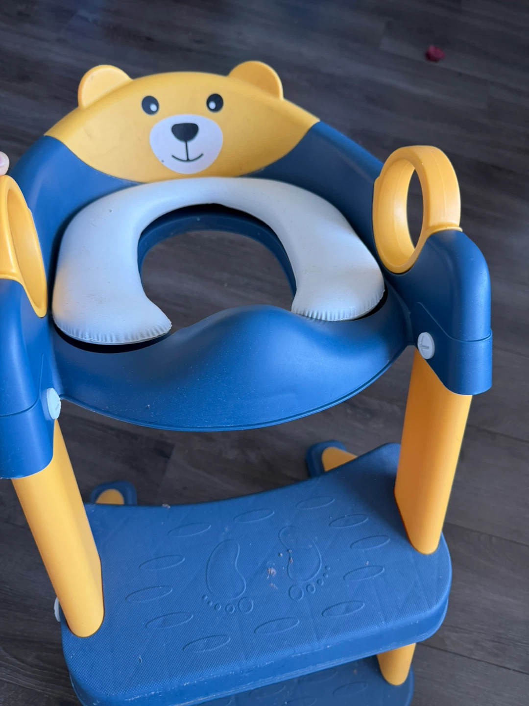Bear themed toddler potty training seat with step