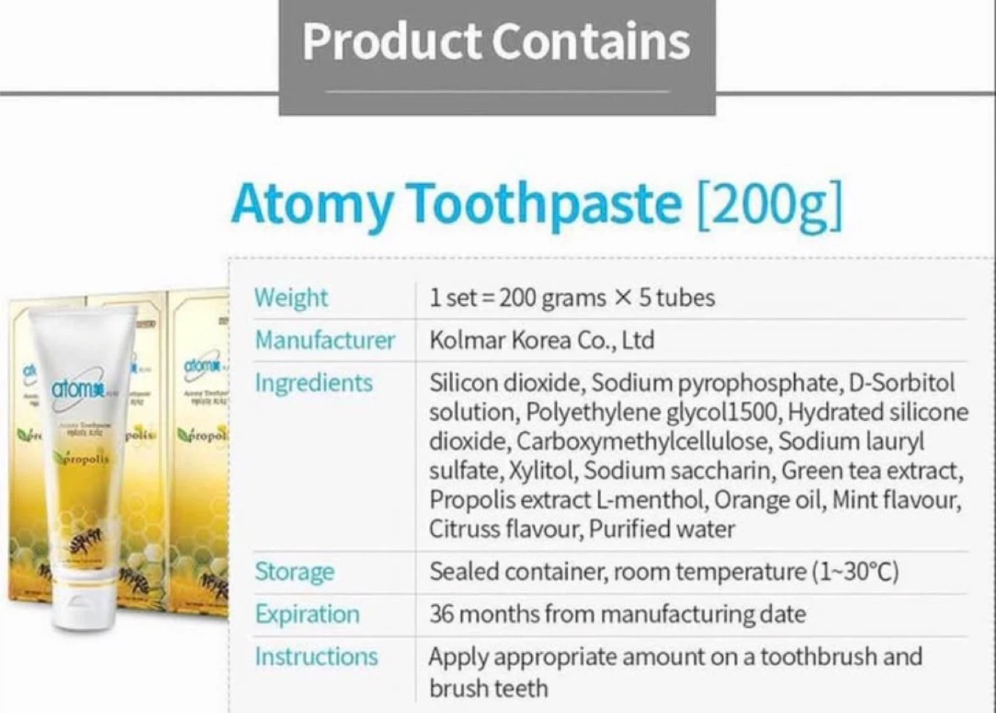 Atomy Toothpaste 5pcs - photo 3
