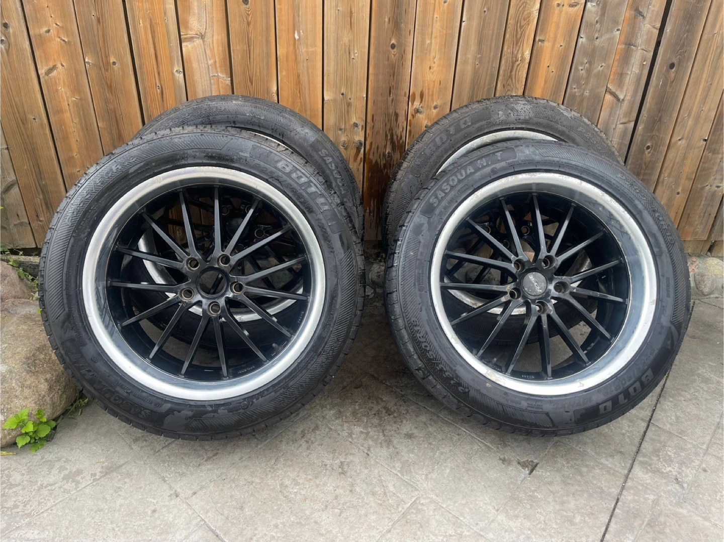 Set of 4 Black 19-inch Alloy Wheels and Tires - photo 4