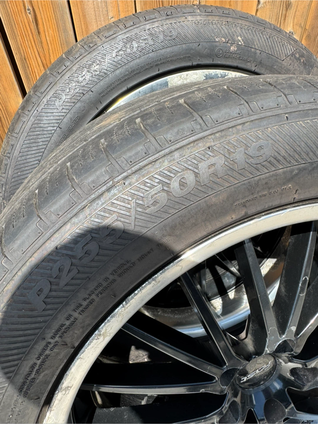 Set of 4 Black 19-inch Alloy Wheels and Tires