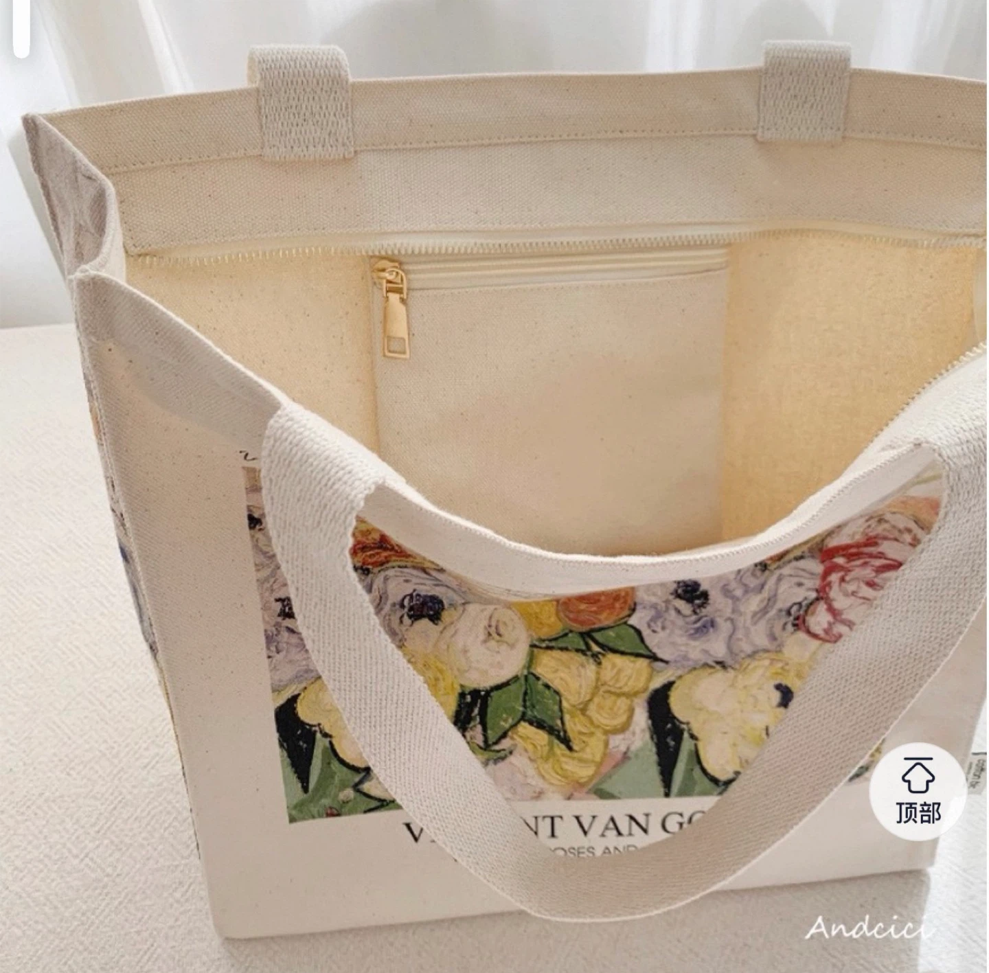 Vincent Van Gogh Canvas Tote Bag - Vase with Roses and Anemones - photo 4