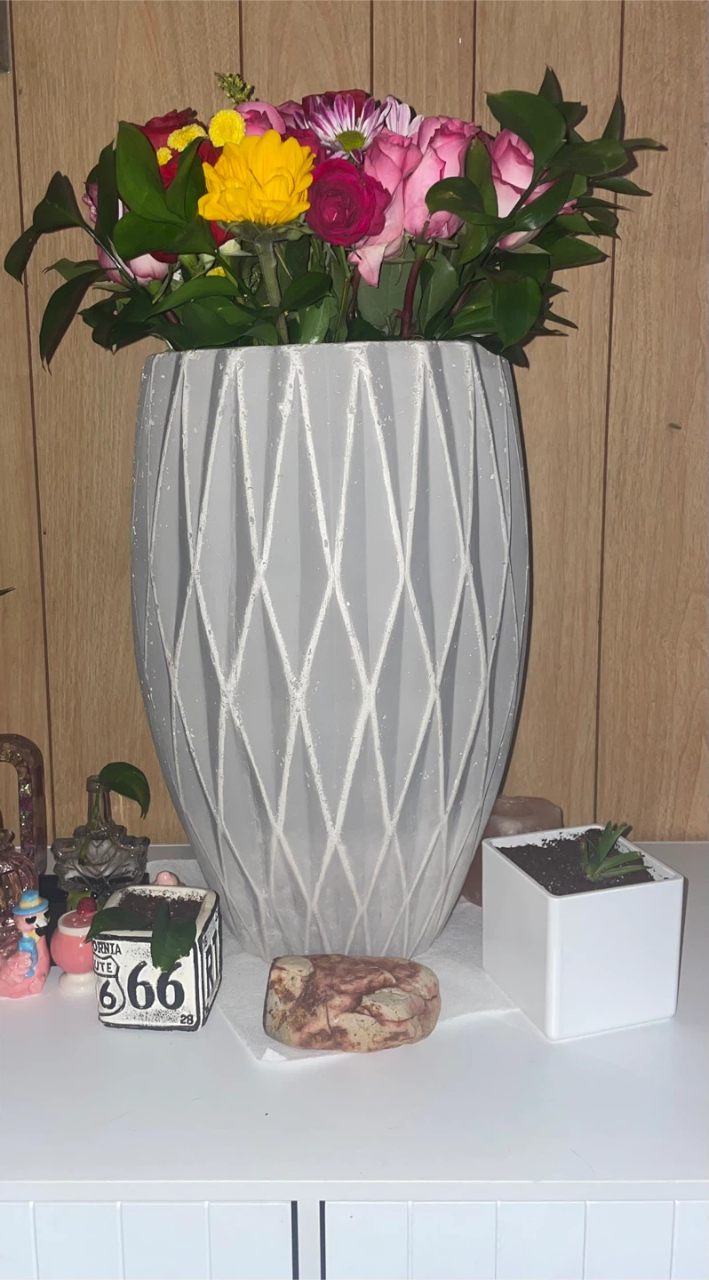 Huge Grey rustic stone flower / plant pot - photo 2