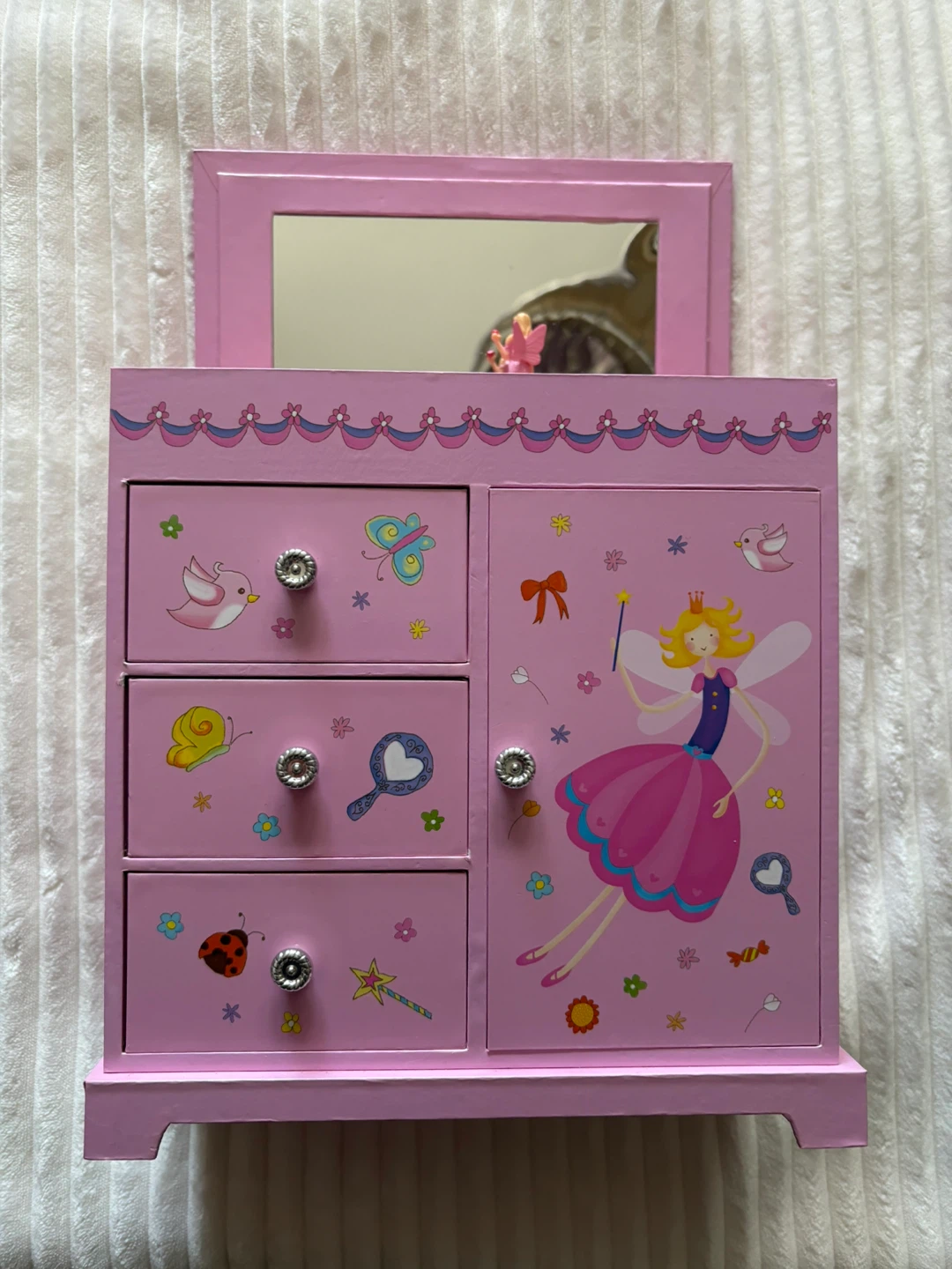 Pink Fairy Jewellery Box with Mirror