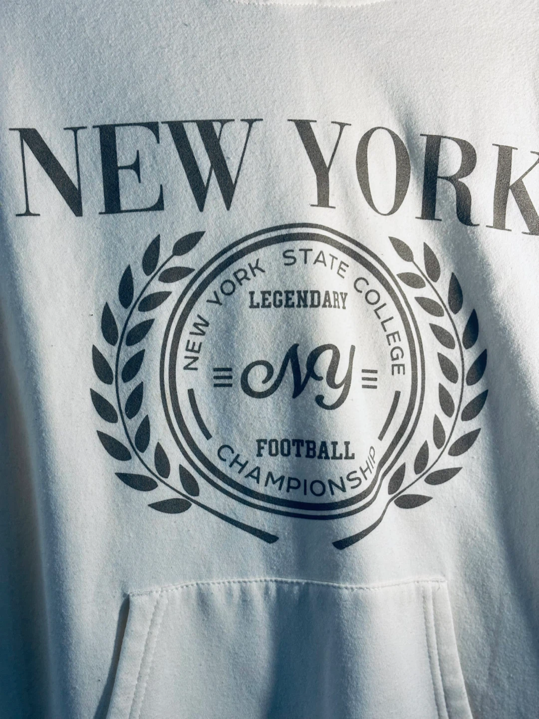 White "New York State College" Hoodie - Size S/P - photo 2