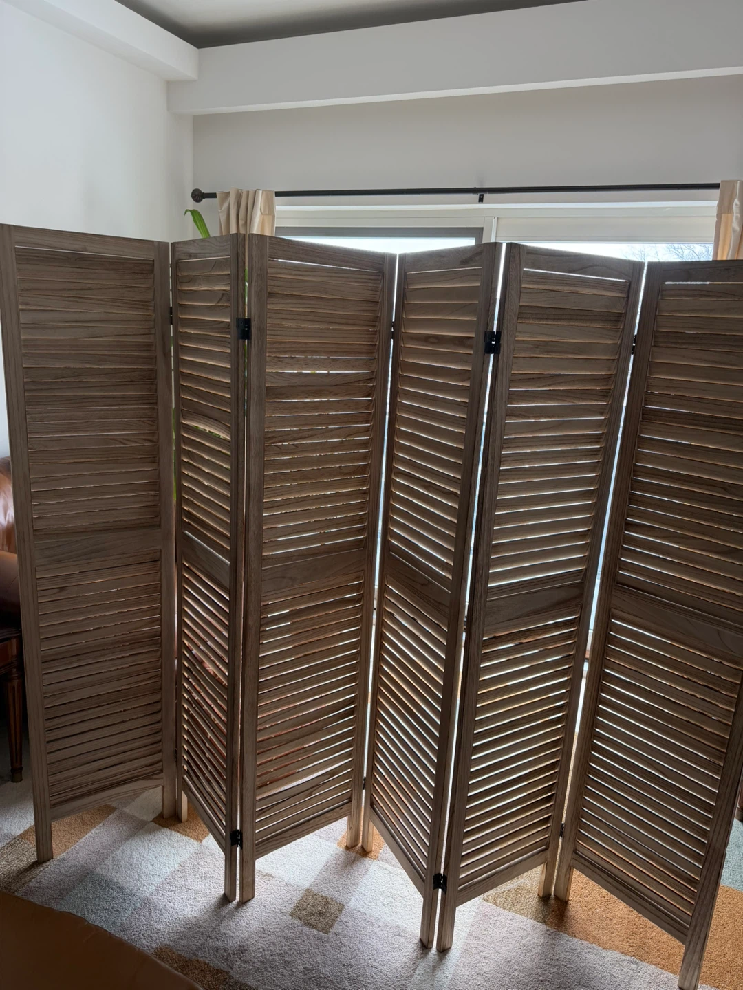 6-Panel Wood Room Divider Screen - photo 2