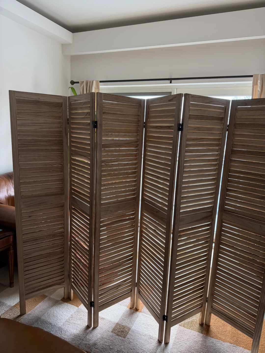 6-Panel Wood Room Divider Screen