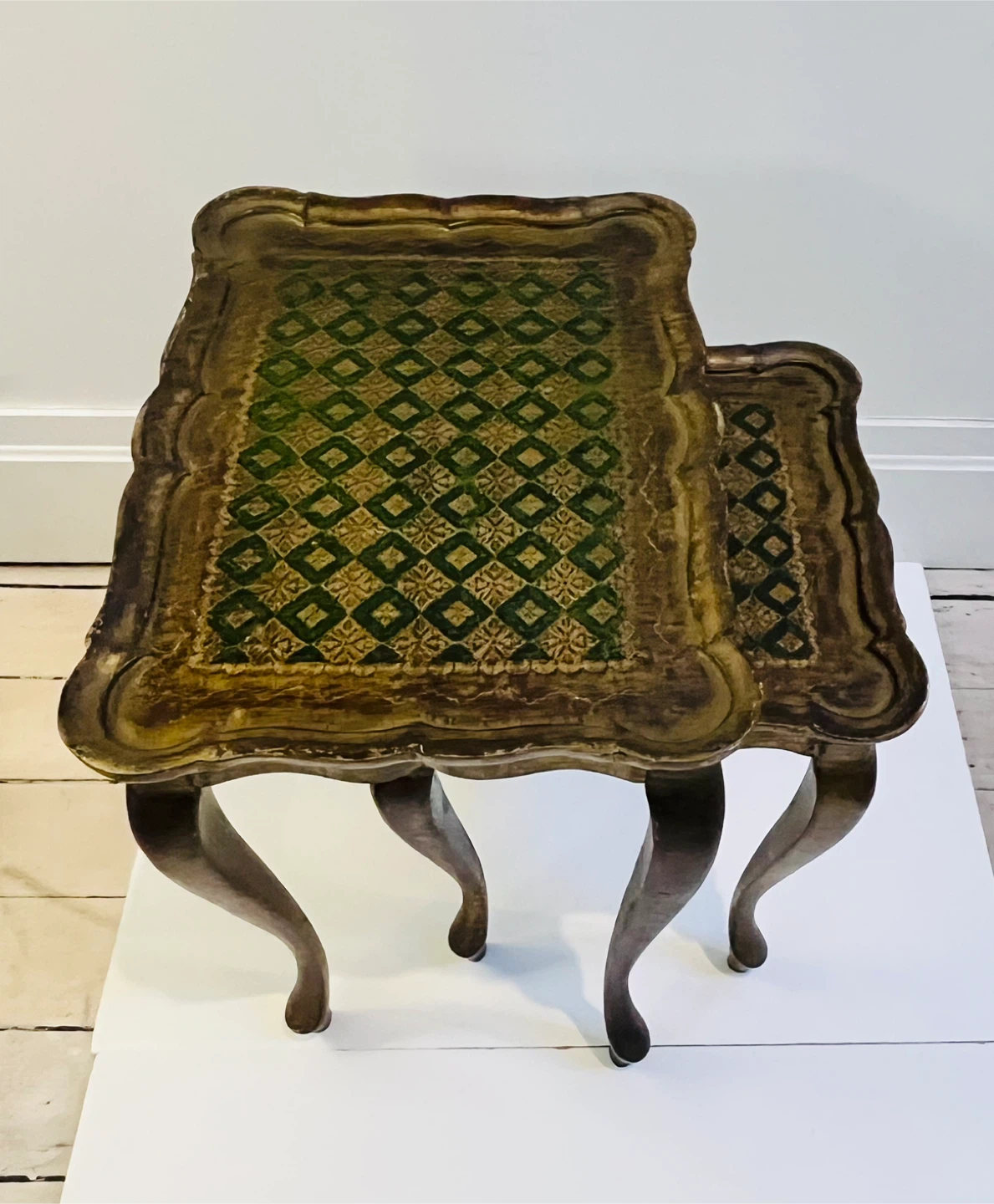 Pair of beautiful curated nesting tables.