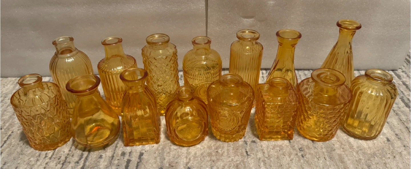 Amber Glass Bud Vases - photo 2