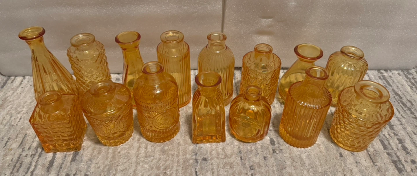 Amber Glass Bud Vases - photo 4