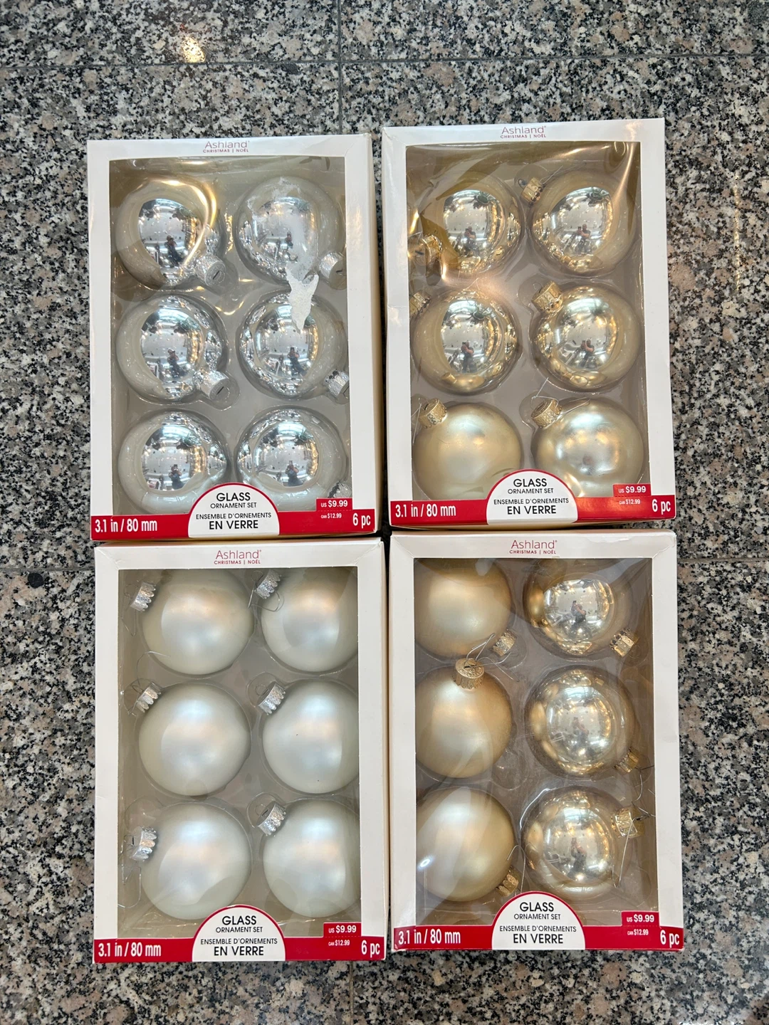 Ashland Glass Christmas Ornaments Set - 3.1 inch