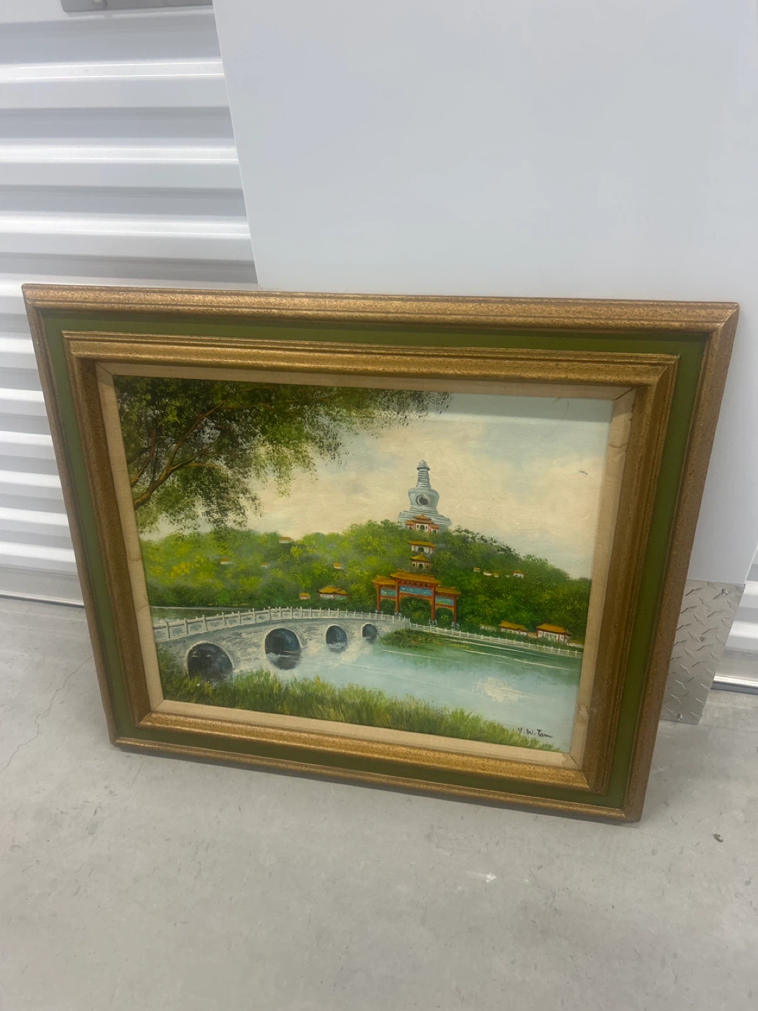 Framed Oriental Landscape Painting