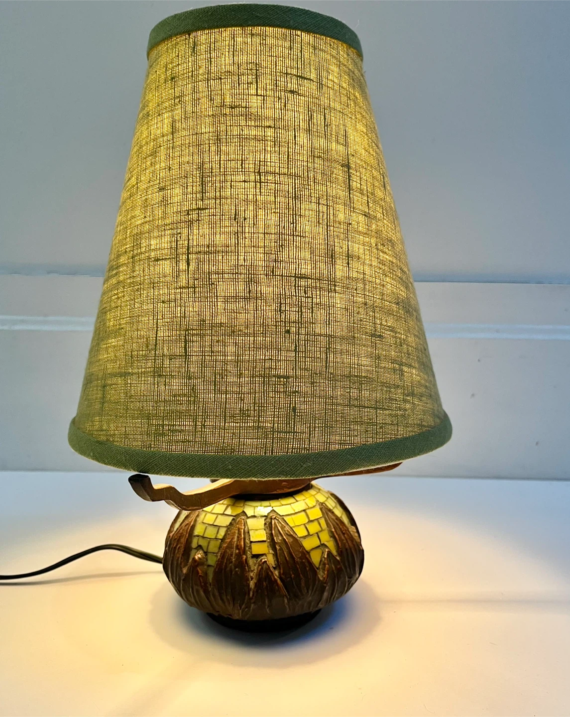 Curated antique Tiffany like petite lamp.