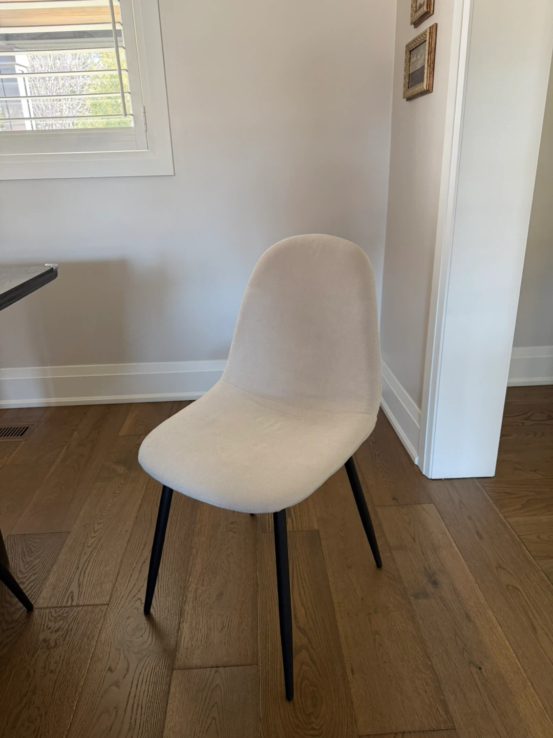 Cream Dining Chair with Black Legs - photo 2
