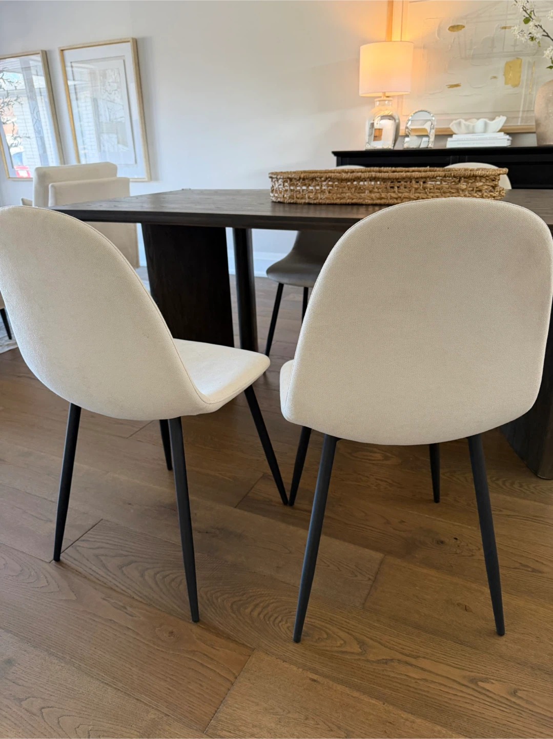 Cream Dining Chair with Black Legs - photo 3