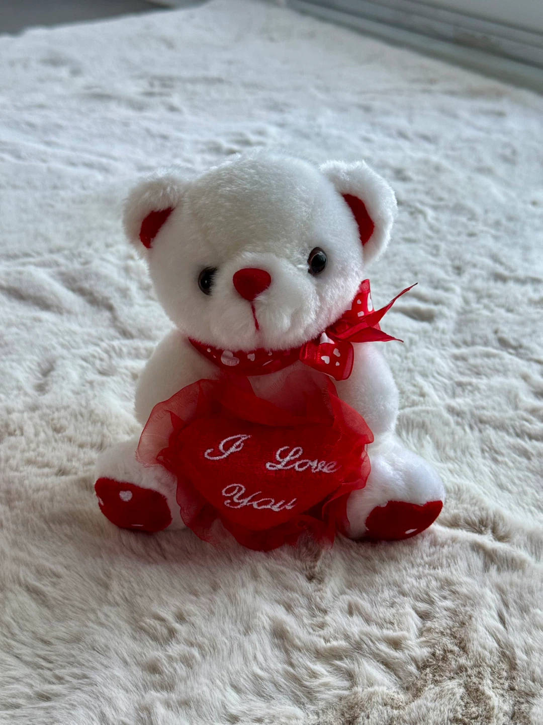 White Teddy Bear "I Love You" Plush