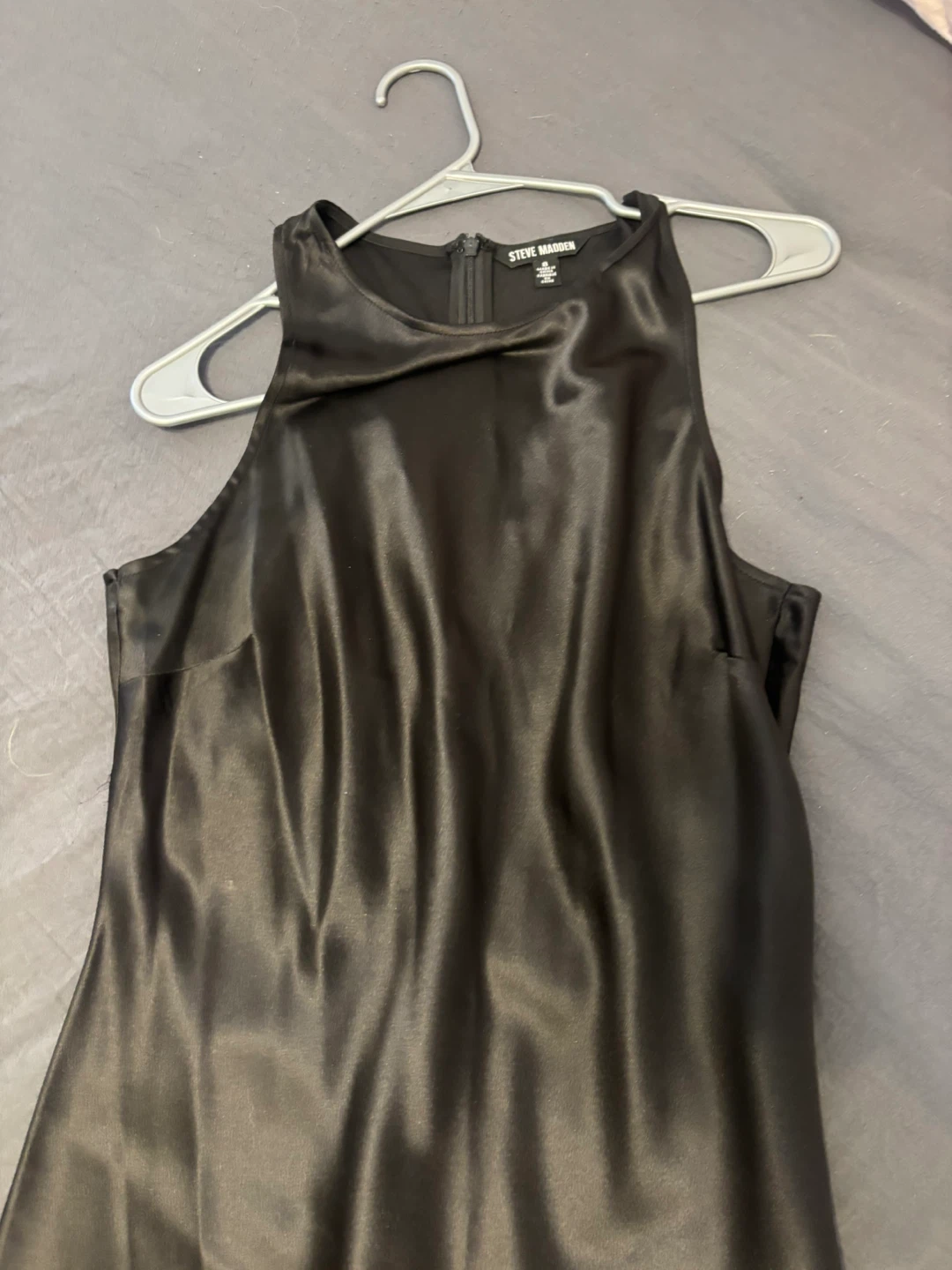 Steve Madden Black Satin Dress